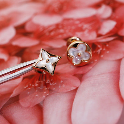 [CiCi]STAR AND SUN PINK GOLD MOP STUD EARRINGS