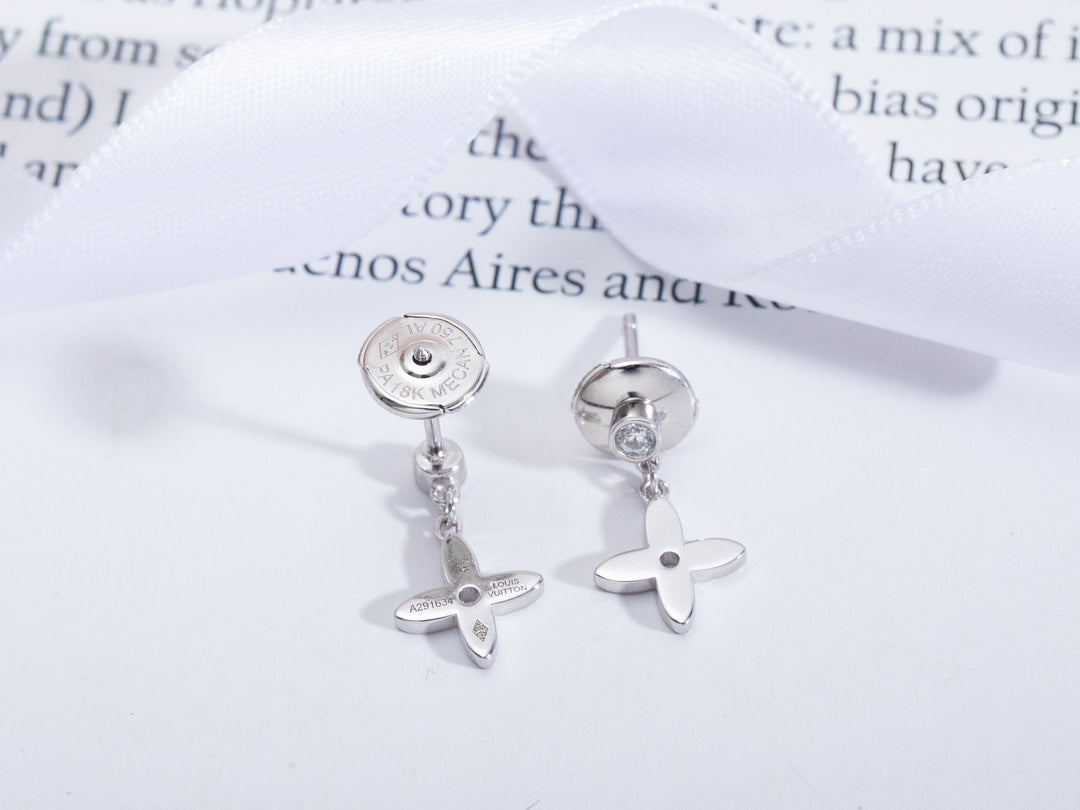 [CiCi]VIDYLLE SILVER DIAMOND MINI DROP EARRINGS