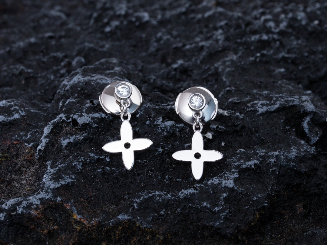 [CiCi]VIDYLLE SILVER DIAMOND MINI DROP EARRINGS