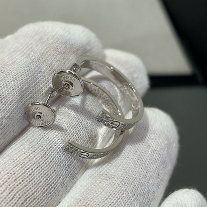 [CiCi]LOVE DIAMOND SILVER HOOP EARRINGS