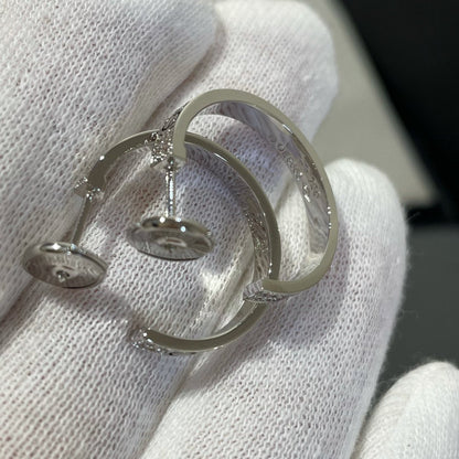 [CiCi]LOVE DIAMOND SILVER HOOP EARRINGS