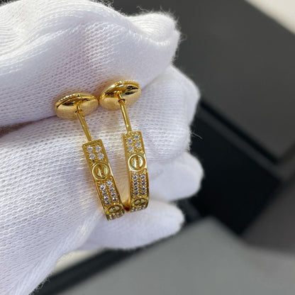 [CiCi]LOVE DIAMOND GOLD HOOP EARRINGS