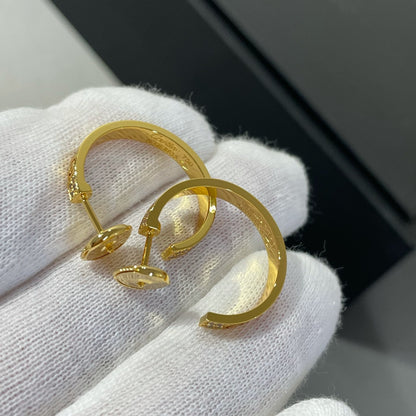 [CiCi]LOVE DIAMOND GOLD HOOP EARRINGS