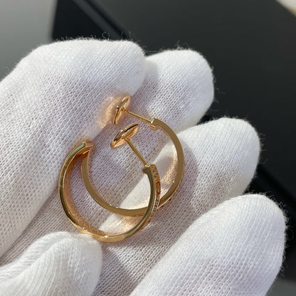 [CiCi]LOVE DIAMOND PINK GOLD HOOP EARRINGS