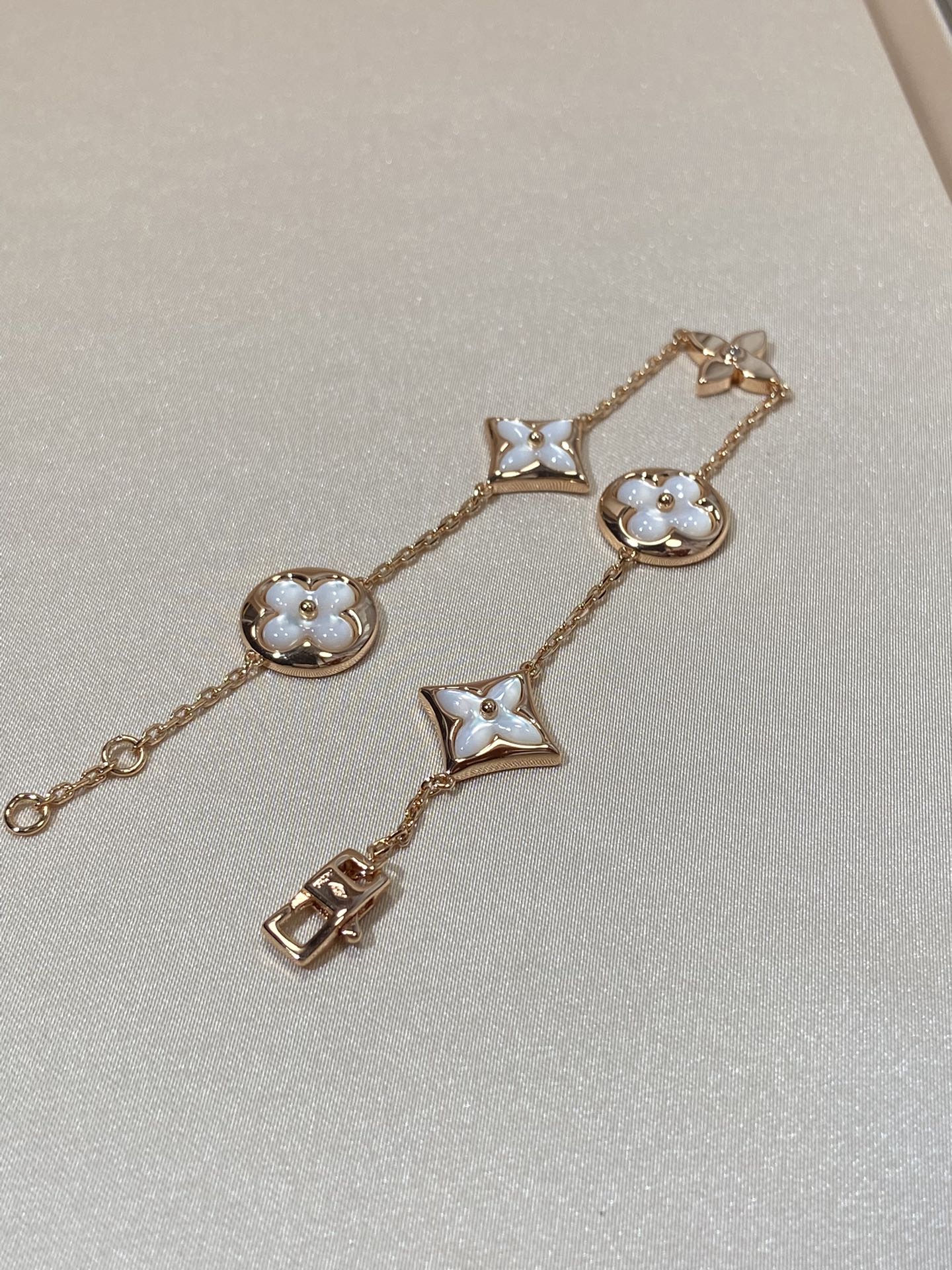 [CiCi]STAR AND SUN 5 MOTIF MOP PINK GOLD BRACELET