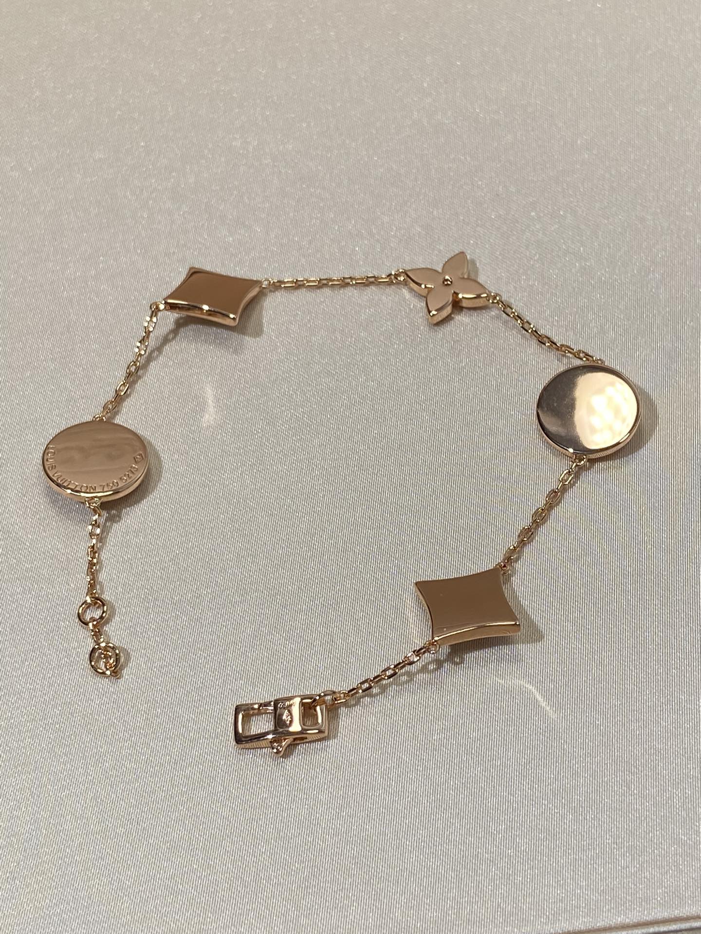[CiCi]STAR AND SUN 5 MOTIF MOP PINK GOLD BRACELET