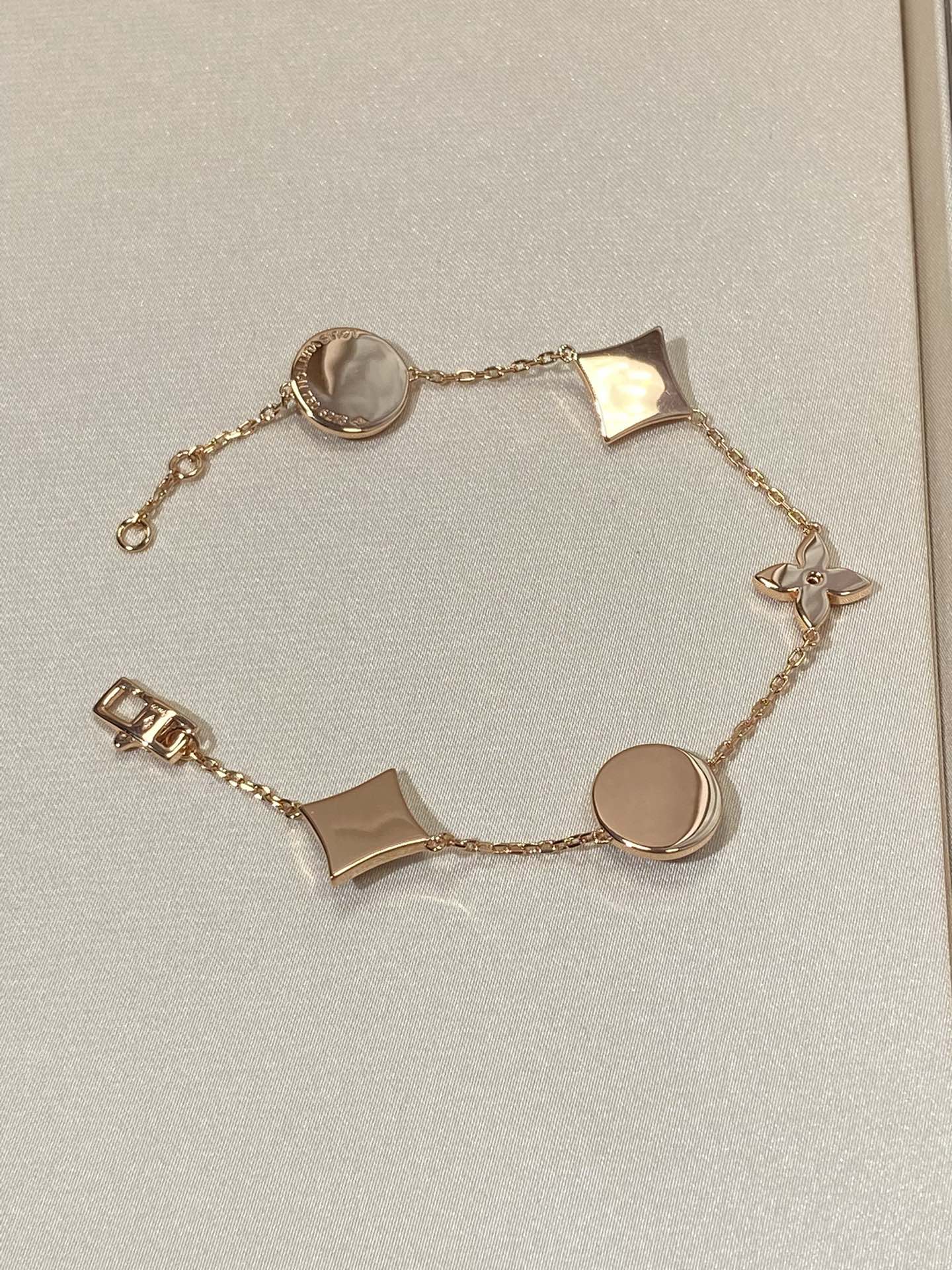 [CiCi]STAR AND SUN 5 MOTIF MOP PINK GOLD BRACELET