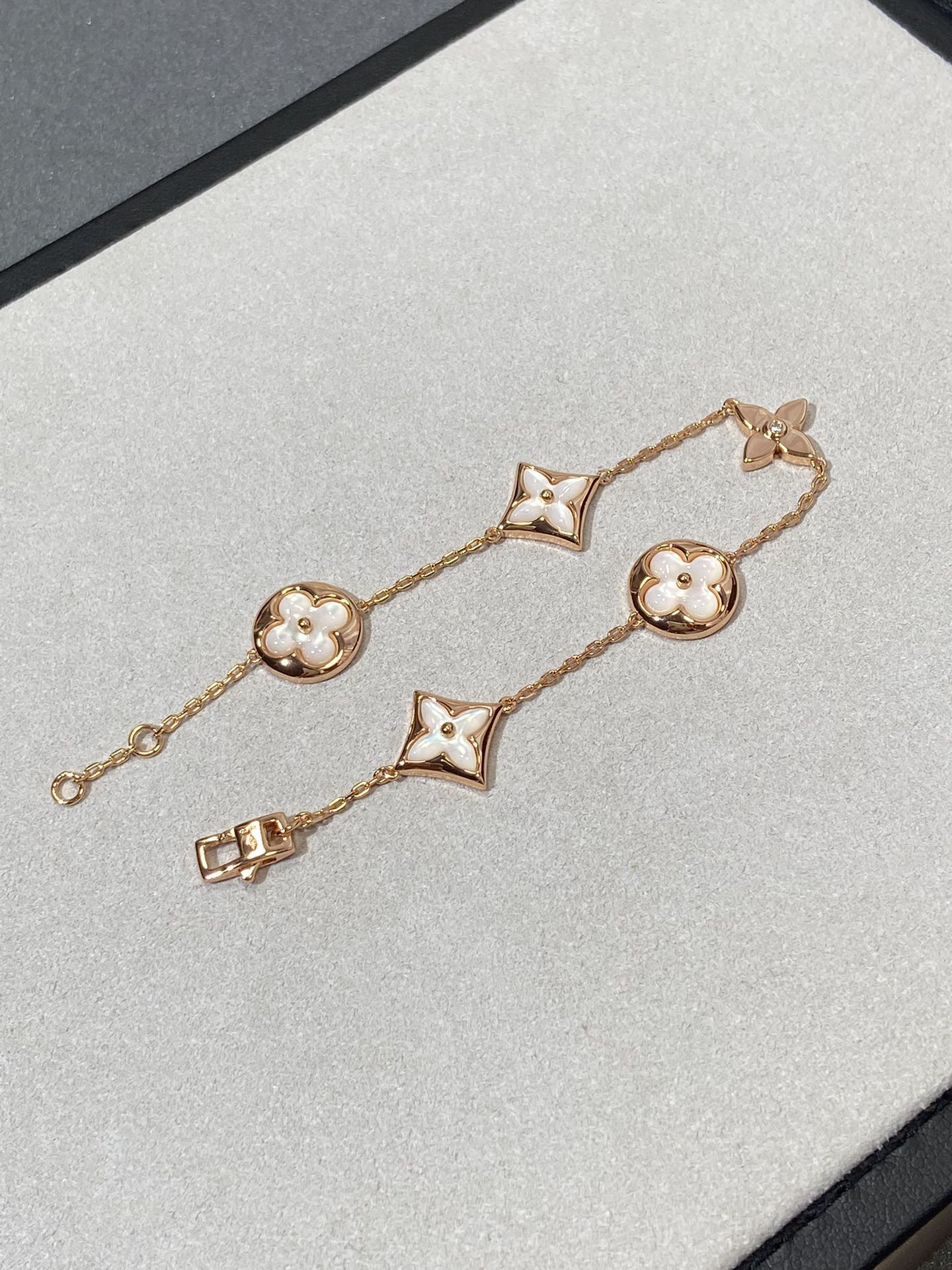 [CiCi]STAR AND SUN 5 MOTIF MOP PINK GOLD BRACELET