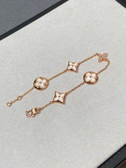 [CiCi]STAR AND SUN 5 MOTIF MOP PINK GOLD BRACELET