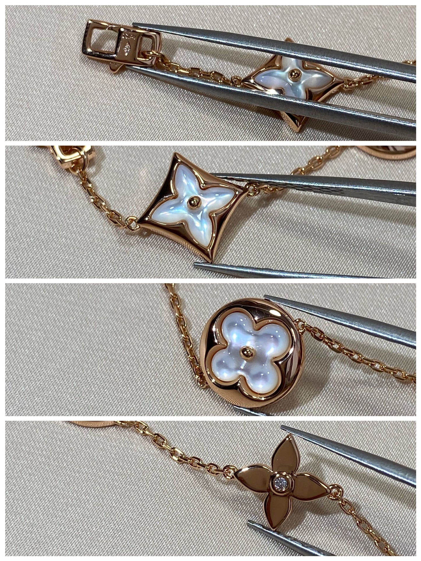 [CiCi]STAR AND SUN 5 MOTIF MOP PINK GOLD BRACELET