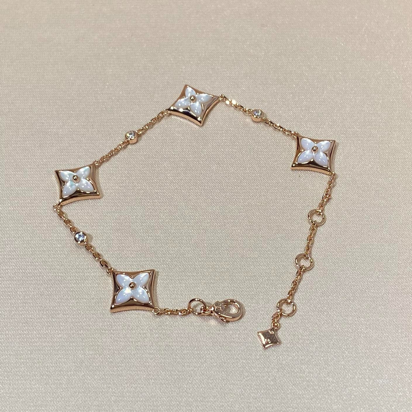 [CiCi]STAR 4 MOTIF MOP DIAMOND PINK GOLD BRACELET