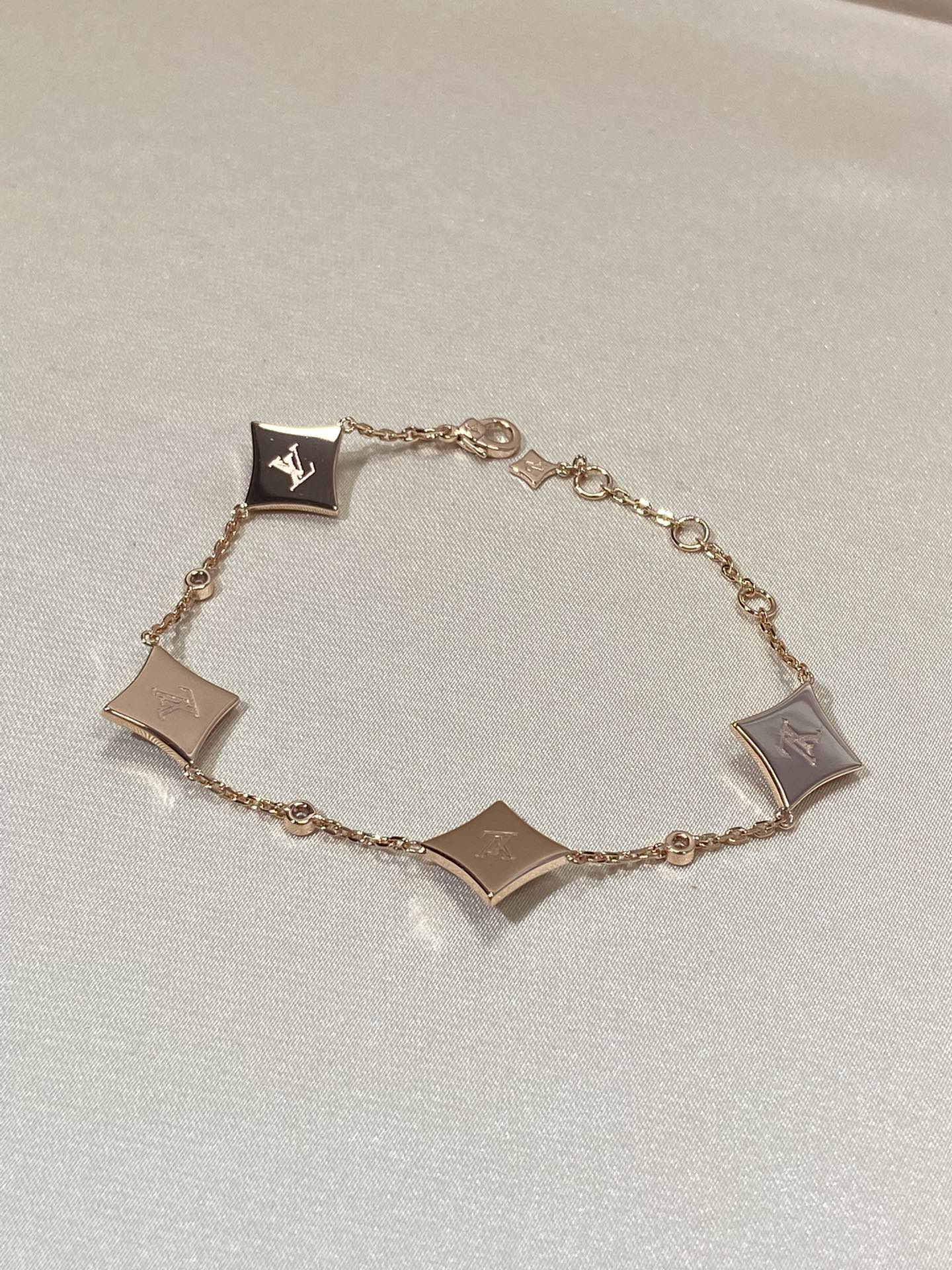 [CiCi]STAR 4 MOTIF MOP DIAMOND PINK GOLD BRACELET