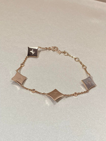 [CiCi]STAR 4 MOTIF MOP DIAMOND PINK GOLD BRACELET