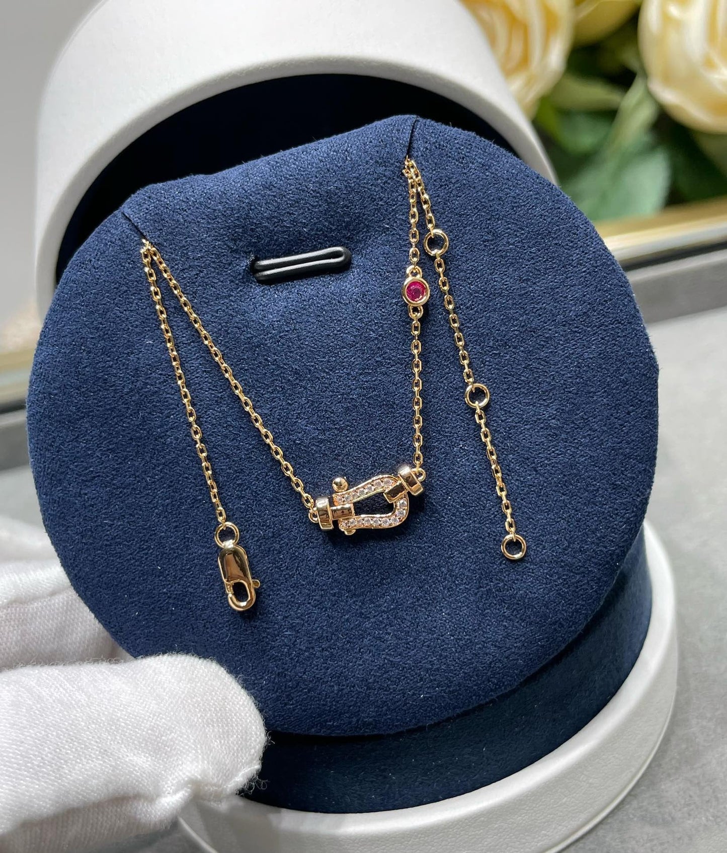 [CiCi]FORCE 10 DIAMOND PINK GOLD NECKLACE