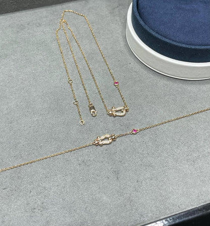 [CiCi]FORCE 10 DIAMOND PINK GOLD NECKLACE