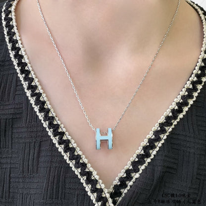 [CiCi]POP H SKY BLUE NECKLACE