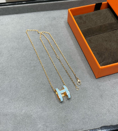 [CiCi]POP H SKY BLUE NECKLACE