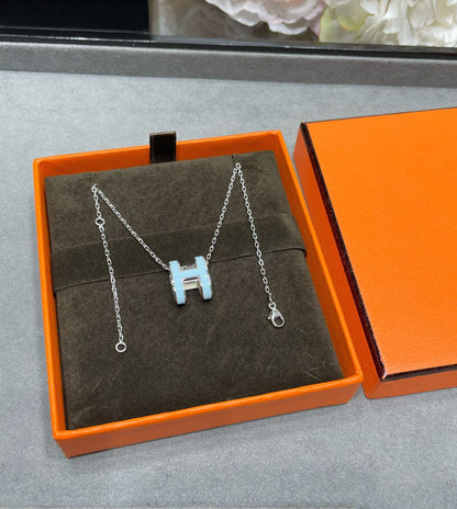 [CiCi]POP H SKY BLUE NECKLACE
