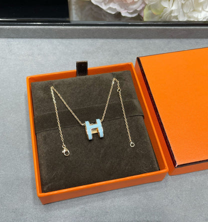 [CiCi]POP H SKY BLUE NECKLACE