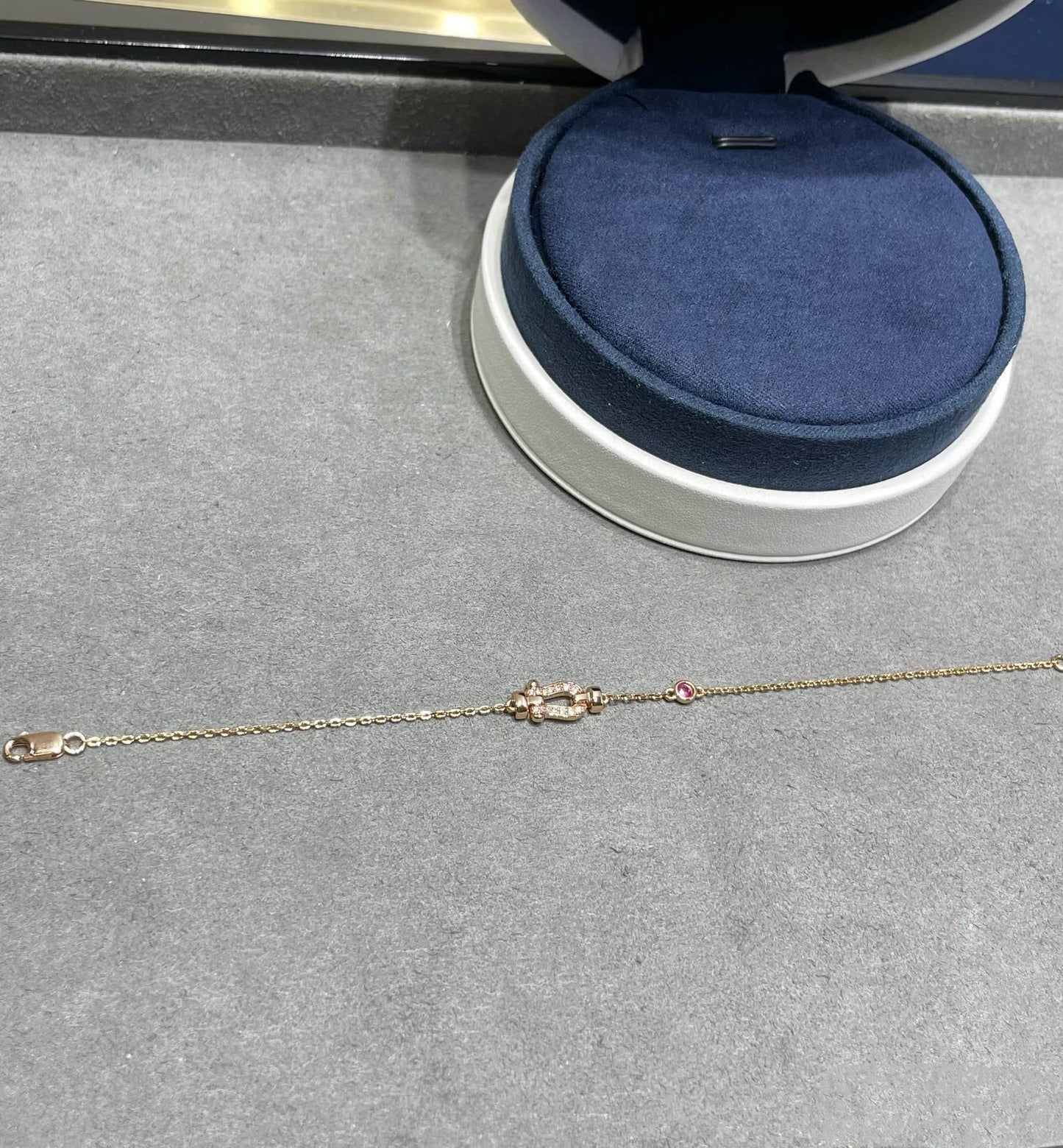 [CiCi]FORCE 10 DIAMOND CHAIN LINK PINK GOLD BRACELET