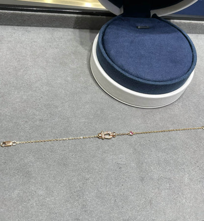 [CiCi]FORCE 10 DIAMOND CHAIN LINK PINK GOLD BRACELET