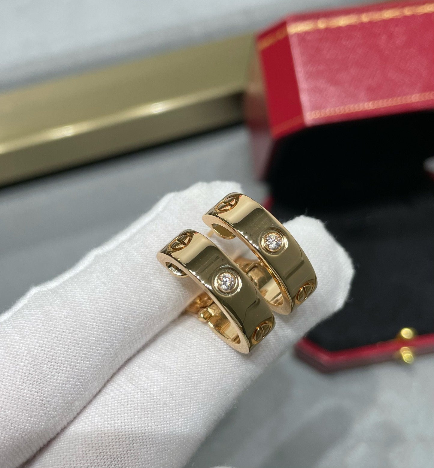 [CiCi]LOVE 5.5MM 1 DIAMOND EARRINGS