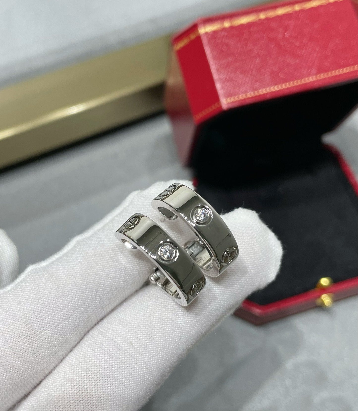 [CiCi]LOVE 5.5MM 1 DIAMOND EARRINGS