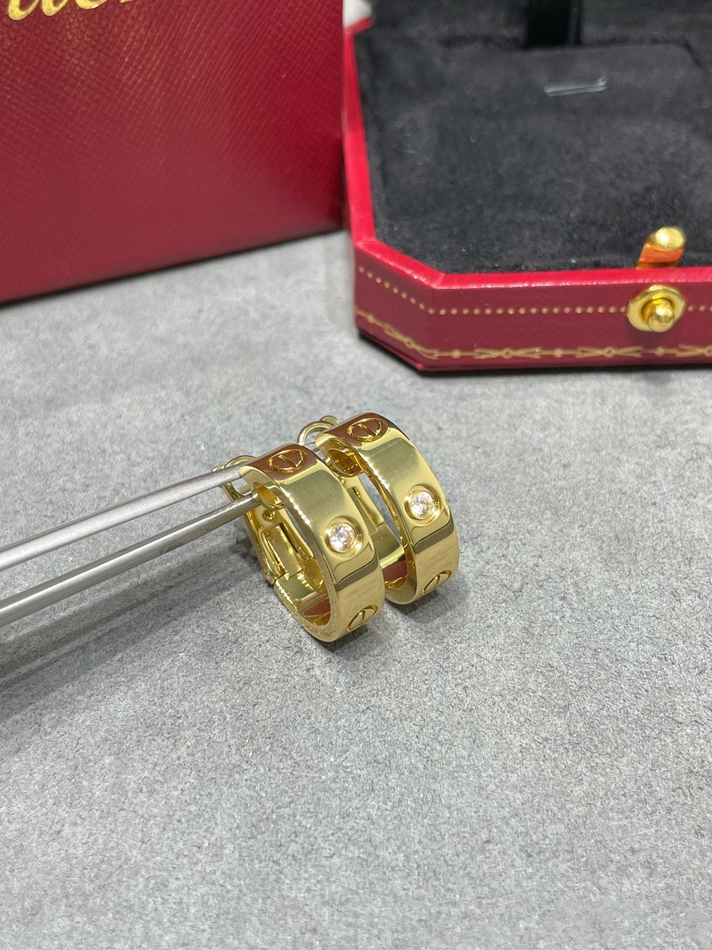 [CiCi]LOVE 5.5MM 1 DIAMOND EARRINGS