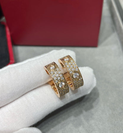 [CiCi]LOVE 5.5MM DIAMOND PAVED EARRINGS