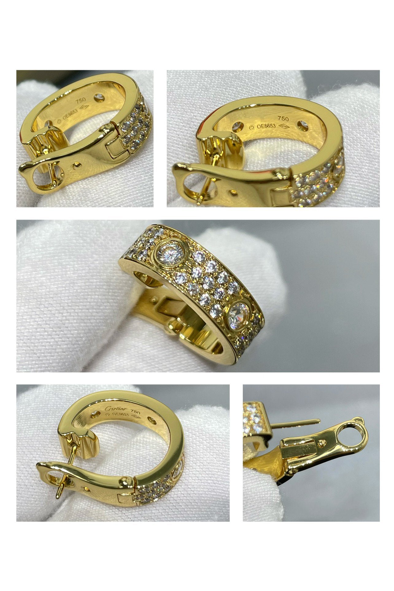 [CiCi]LOVE 5.5MM DIAMOND PAVED EARRINGS