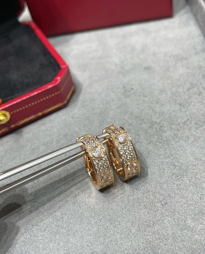 [CiCi]LOVE 5.5MM DIAMOND PAVED EARRINGS
