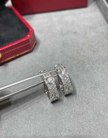 [CiCi]LOVE 5.5MM DIAMOND PAVED EARRINGS