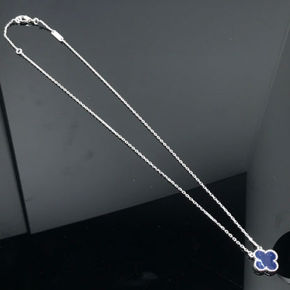 [CiCi]CLOVER PIETERSITE SILVER LONG NECKLACE