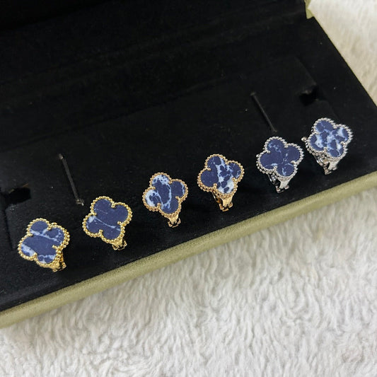 [CiCi]CLOVER PIETERSITE MEDIUM STUD EARRINGS
