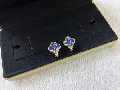 [CiCi]CLOVER PIETERSITE MEDIUM STUD EARRINGS