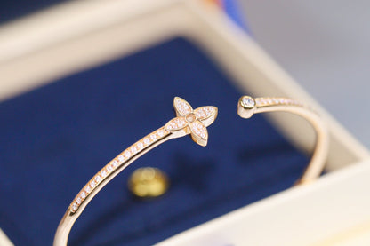 [CiCi]IDYLLE PINK GOLD OPEN BRACELET DIAMOND PAVED