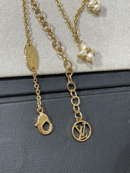 [CiCi]FLOWERGRAM GOLD MOP DOUBLE ROW NECKLACE