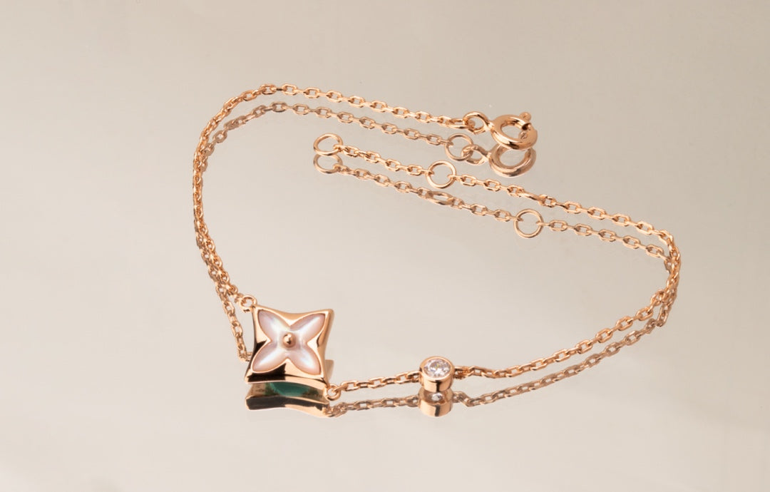 [CiCi]STAR PINK MOP 1 DIAMOND PINK GOLD NECKLACE