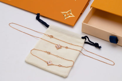 [CiCi]STAR PINK MOP 1 DIAMOND PINK GOLD NECKLACE