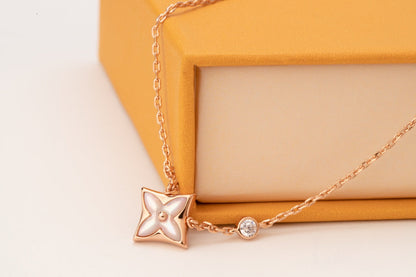 [CiCi]STAR PINK MOP 1 DIAMOND PINK GOLD NECKLACE