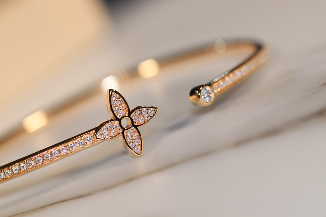 [CiCi]IDYLLE GOLD OPEN BRACELET DIAMOND PAVED