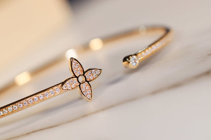 [CiCi]IDYLLE GOLD OPEN BRACELET DIAMOND PAVED