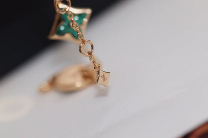 [CiCi]STAR AND SUN 4 MOTIF PINK GOLD MALACHITE BRACELET