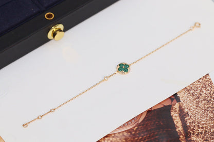 [CiCi]STAR AND SUN 4 MOTIF PINK GOLD MALACHITE BRACELET