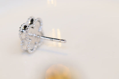 [CiCi]CLOVER MINI TURQUOISE SILVER STUD EARRINGS