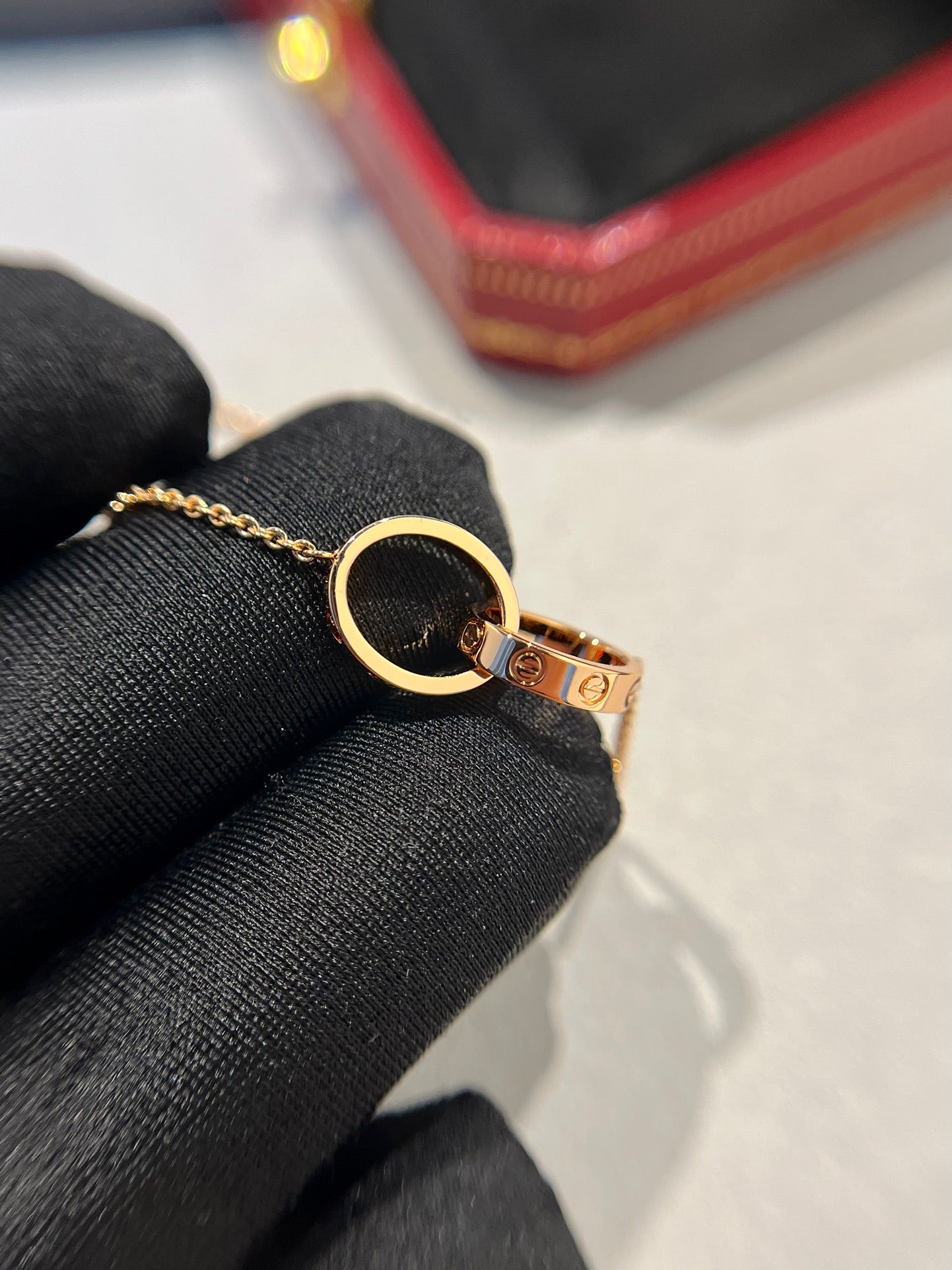 [CiCi]LIEBESKETTE DOPPELRING ROSÉGOLD