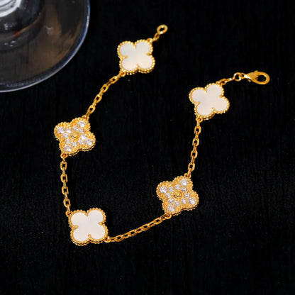 [CiCi]CLOVER WHITE PEARL MOP 5 MOTIV ARMBANDKOLLEKTION