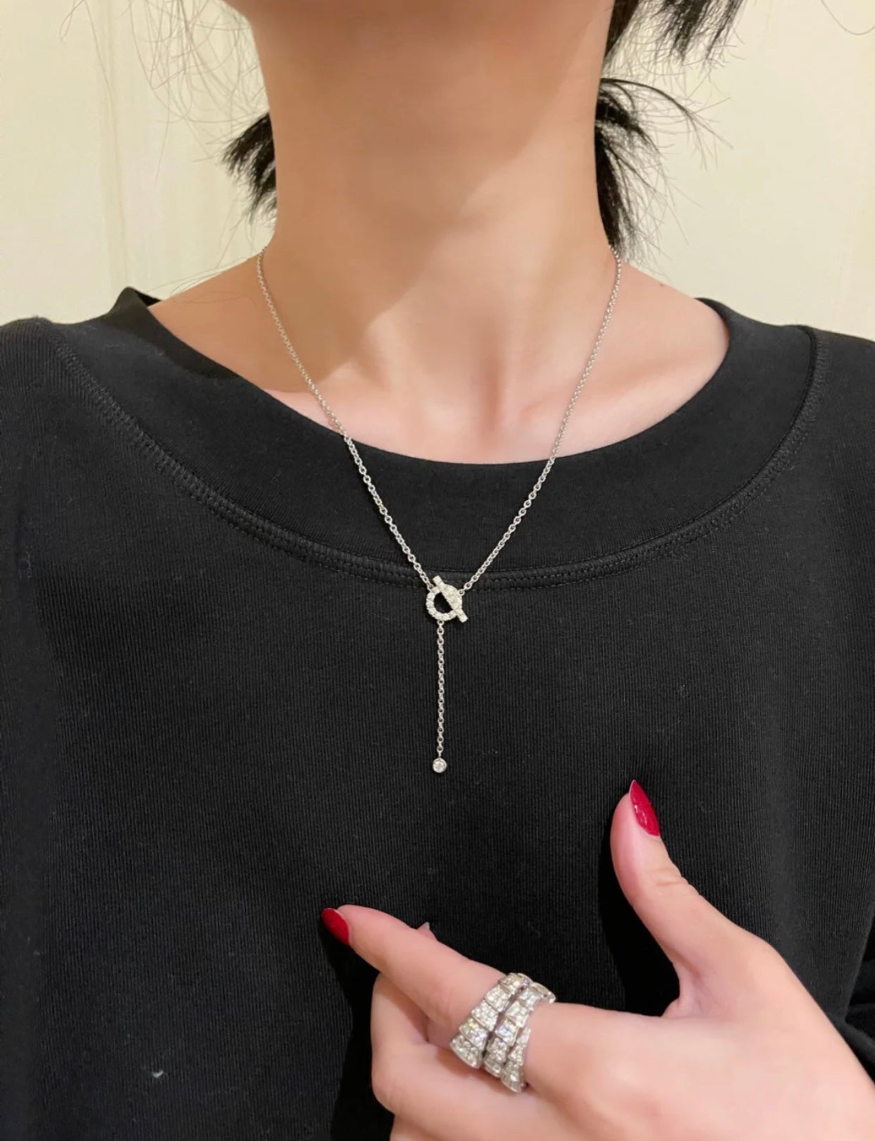 [CiCi]FINESSE SILVER DIAMOND NECKLACE
