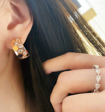 [CiCi]BEE LOVE DIAMOND HOOP EARRINGS