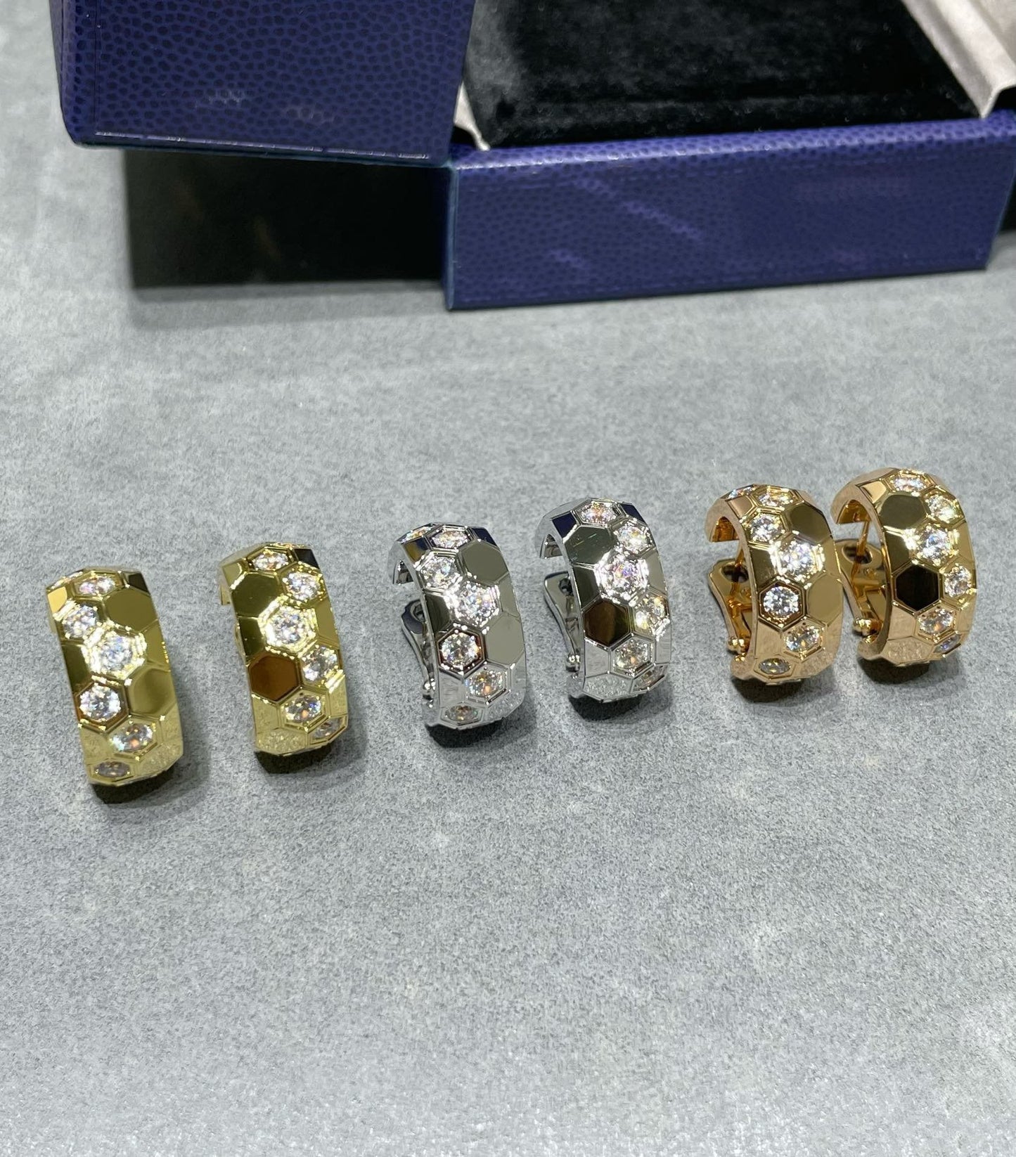 [CiCi]BEE LOVE DIAMOND HOOP EARRINGS